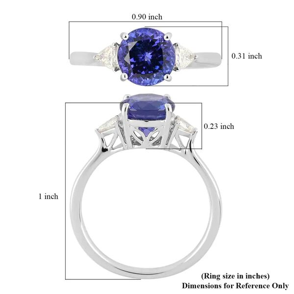 RHAPSODY zertifiziert und geprüft AAAA Tansanit und VS-EF Diamant Ring in 950 Platin- 2,10 ct. image number 6