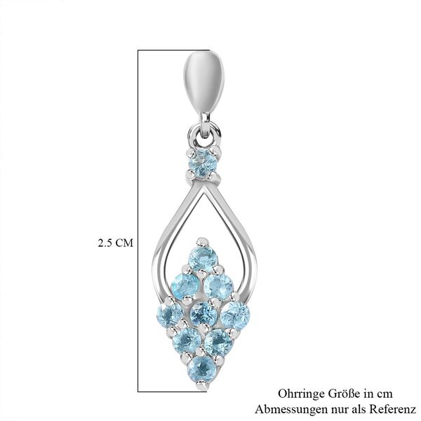 Paraiba-Apatit Ohrringe 925 Silber platiniert ca. 0,88 ct. image number 6