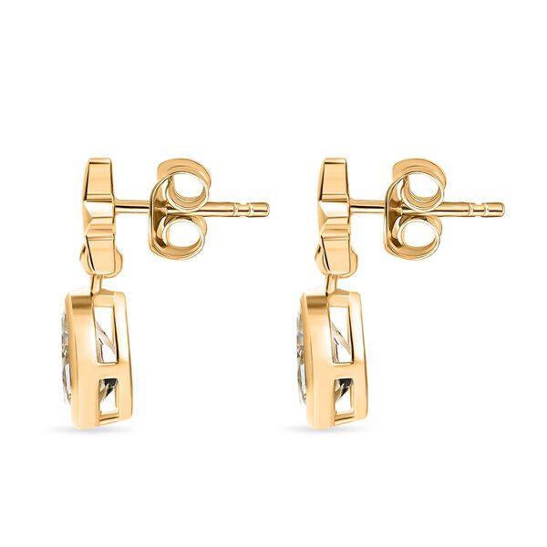 D joy AAA Premium Malagasy Mondstein Galactic Swirl Ohrringe, 925 Silber 750 Gelb Vergoldet ca. 0.77 ct image number 4