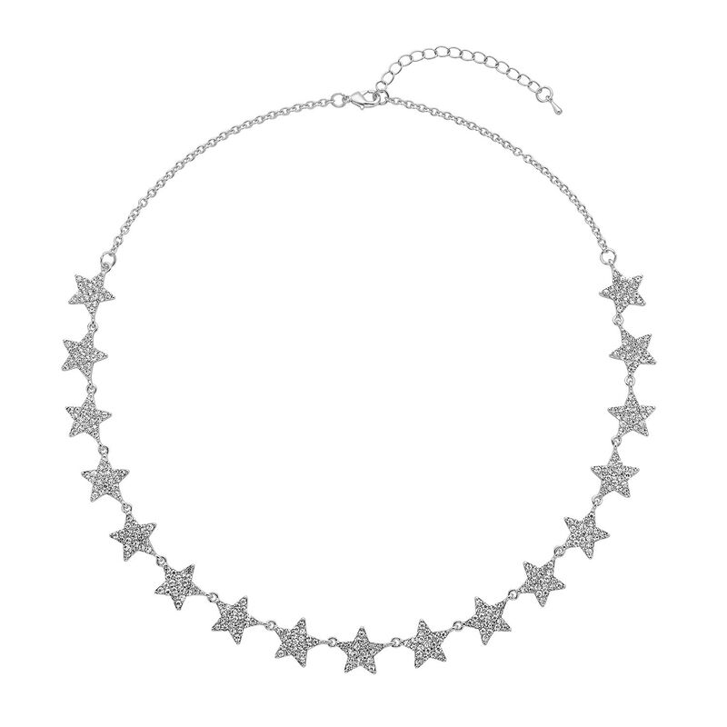 Weiße Kristall-Halskette in Silberton - 20 ct. image number 0