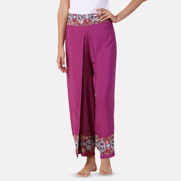 LA MAREY - bedruckte Sommerhose, violett, 38-42 image number 5