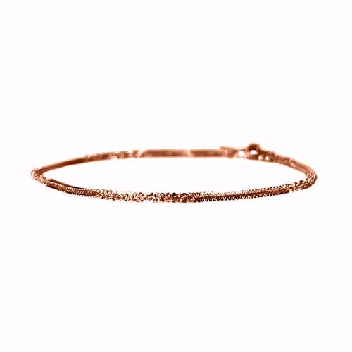 Italienisches, außergewöhnliches Funkelarmband, 925 Silber rosévergoldet ca. 18.5 cm image number 0