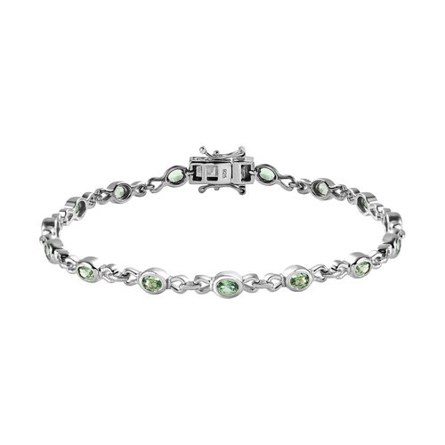 Merelani Mint-Granat Armband, ca. 20 cm, 925 Silber platiniert ca. 2,63 ct image number 0