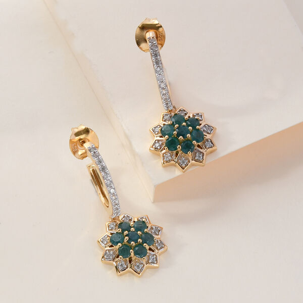 Grandidierit und Zirkon Ohrh&auml;nger 925 Silber vergoldet ca. 1,52 ct&nbsp; image number 2