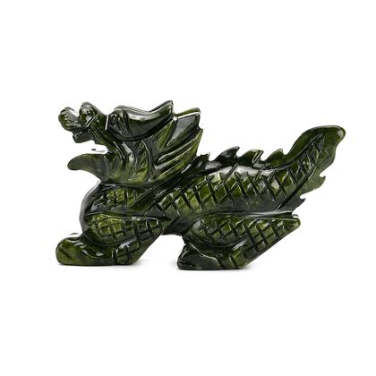 Handgefertigte Drachenfigur aus Serpentin, ca. 12 x 5 x 8 cm