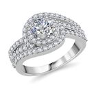 Moissanit Ring 925 Silber rhodiniert (Größe 16.00) ca. 1,64 ct