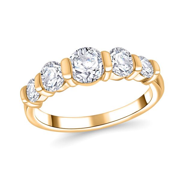 J Francis gefertigt mit SWAROVSKI- Swarovski Zirkonia Ring, 925 Silber 750 Gelbgold Vermeil image number 4