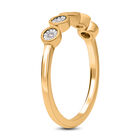 Weißer Diamant Ring, 925 Silber Gelbgold Vermeil (Größe 17.00) ca. 0.05 ct image number 3