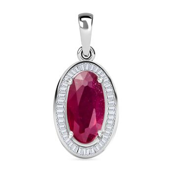 Afrikanischer Rubin und Diamant-Anh&auml;nger - 3,81 ct.