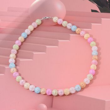 Regenbogen-Eisquarz Halskette ca. 45 cm 925 Silber ca. 314.55 ct