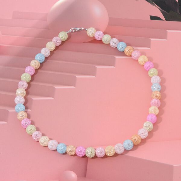 Regenbogen-Eisquarz Halskette ca. 45 cm 925 Silber ca. 314.55 ct image number 1