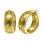 Diamantschliff Creolen, 925 Silber vergoldet