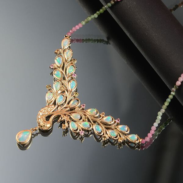 D'Joy AA Nat&uuml;rliche, &auml;thiopische Welo Opal und Multi-Turmalin Halskette, 45cm - 22,27 ct. image number 2