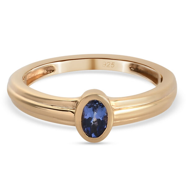 AA Tansanit Solit&auml;r Ring 925 Silber vergoldet  ca. 0,27 ct