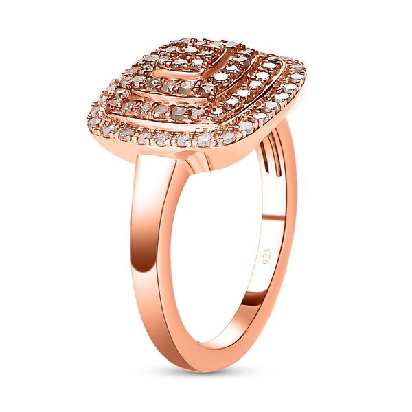 Nat&uuml;rlicher Champagner Diamant und wei&szlig;er Diamant-Ring image number 5