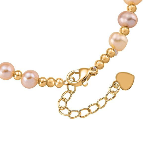 Mehrfarbige S&uuml;&szlig;wasser Perle (4-5 mm), Zirkonia Armband ca. 18cm + 5cm Extender, Nickelfreies Messing Ros&eacute;gold Vermeil image number 8