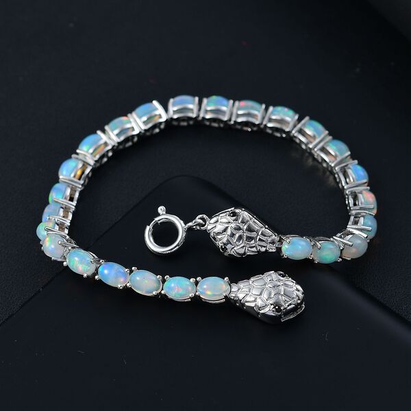 Nat&uuml;rliches, &auml;thiopisches Welo Opal und schwarzes Spinell Armband image number 2