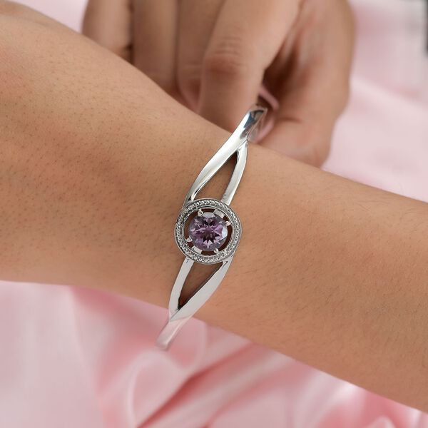 AAA Rose De France Amethyst Armreif, ca. 19 cm Edelstahl ca. 3.44 ct image number 2