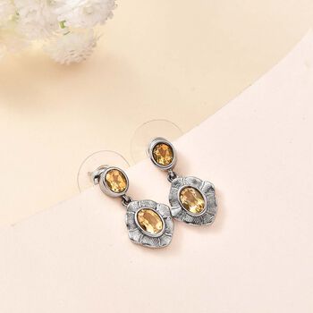 Citrin Ohrringe  Edelstahl ca. 1.52 ct