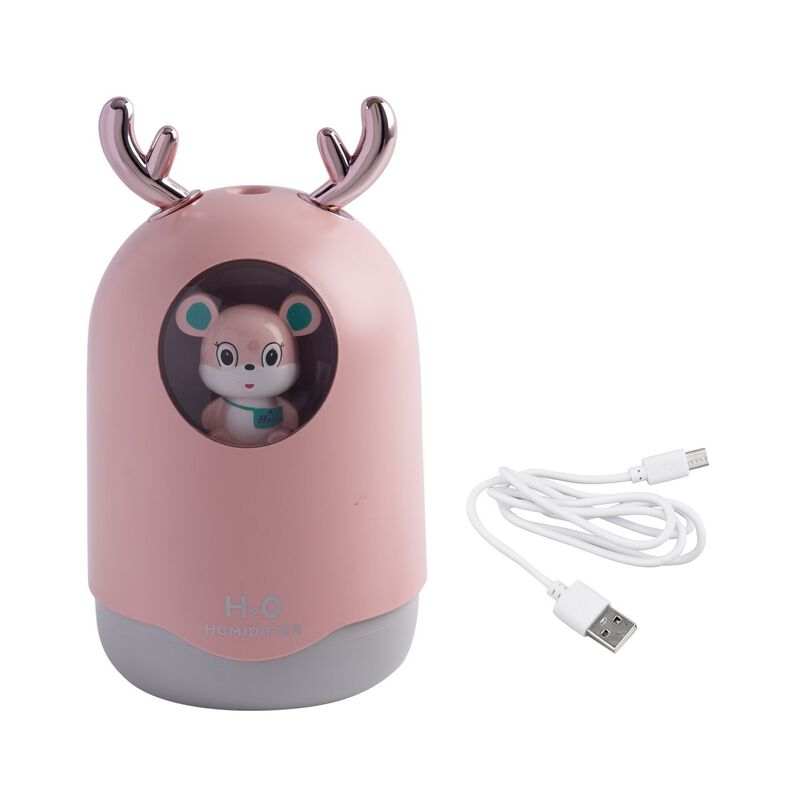 USB-Mini-Bären-Luftbefeuchter mit farbwechselndem Umgebungslicht, rosa image number 0