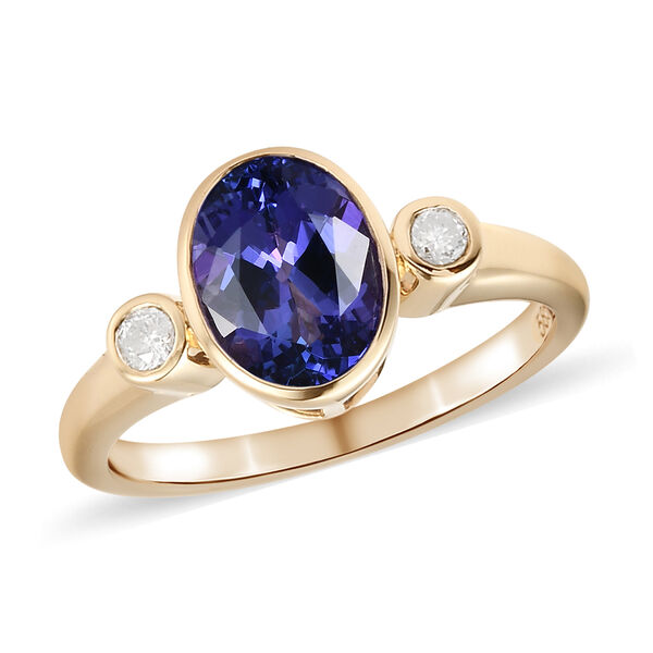 AAA Tansanit und Diamant-Ring, 585 Gelbgold  ca. 2,10 ct image number 4