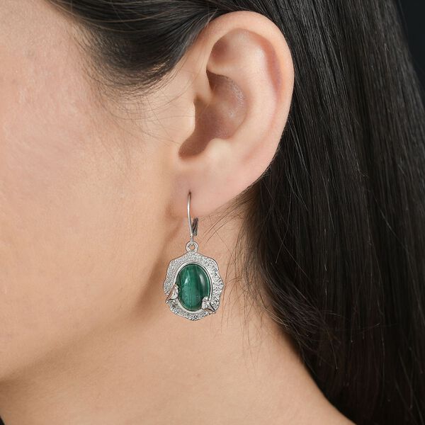 Malachit Ohrringe  Edelstahl ca. 19.13 ct image number 3