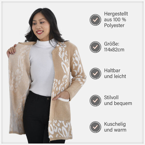 Cardigan Damen mit 2 Taschen, Crème image number 6