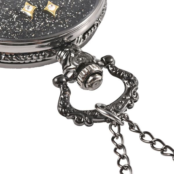 STRADA Taschenuhr mit 79cm Kette im Löwe-Motiv, Japanisches Uhrwerk image number 4