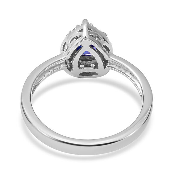 Tansanit und Zirkon-Ring, 925 Silber platiniert  ca. 1,08 ct image number 4