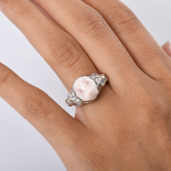 D'Joy AA Natrolith, Regenbogen Mondstein Ring 925 Silber rhodiniert (Gr&ouml;&szlig;e 17.00) ca. 5,58 ct