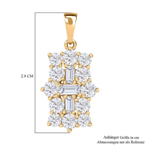 Moissanit Boot Anh&auml;nger in 925 Silber mit  Gelbgold Vermeil - 2.15 ct image number 5