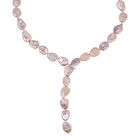 Mehrfarbige Keshi Perle, Weißer Zirkon Halskette ca. 70 cm 925 Silber rhodiniert