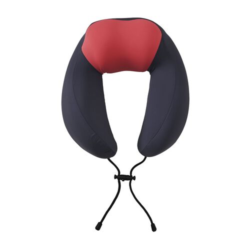 Reisekissen aus Memory-Schaum mit verstellbarem Kordelzug, ergonomisch geformt für Nackenstütze, 29x16x25 cm, Dunkelgrau