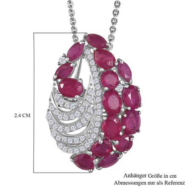 Afrikanischer Rubin und Zirkon Anhänger mit  45cm Kette - 3,88 ct. image number 5