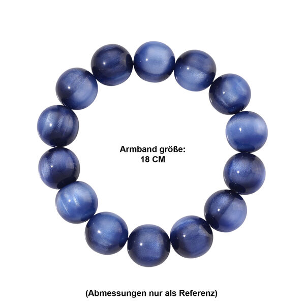 Simuliertes flexibles blaues Katzenauge Armband - 180 ct. image number 5