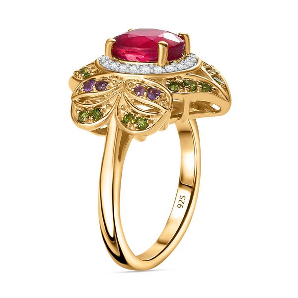 Afrikanischer Rubin und Chromdiopsid Ring, ca. 3.49 ct image number 5