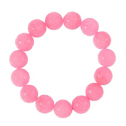 Gef&auml;rbte rosa Jade Armband, (13-15mm), 18 cm, ca. 350.00 ct