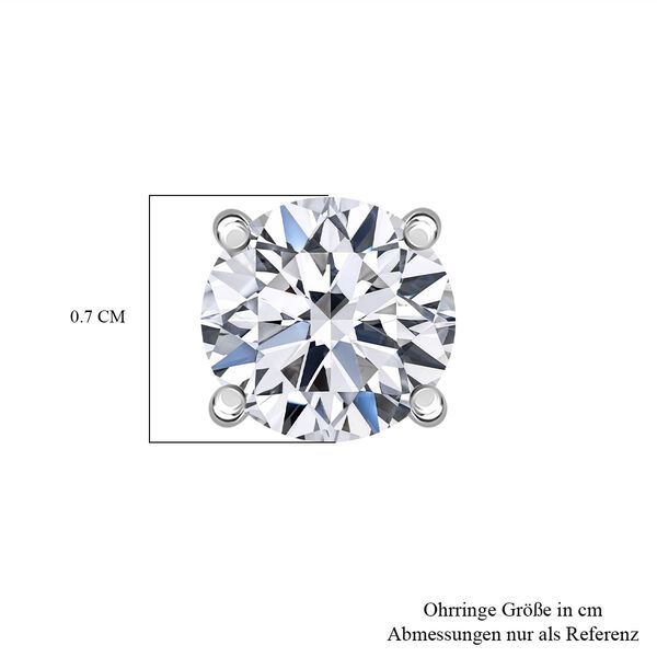 LUXURIANT SGL zertifizierte VS-GH Labor Diamant Ohrstecker, 925 Silber rhodiniert - 2 ct. image number 5