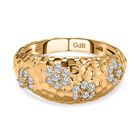 Wei&szlig;er Zirkonia Ring, (Gr&ouml;&szlig;e 17.00) vergoldet ca. 0.81 ct