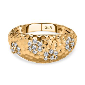 Wei&szlig;er Zirkonia Ring, (Gr&ouml;&szlig;e 17.00) vergoldet ca. 0.81 ct