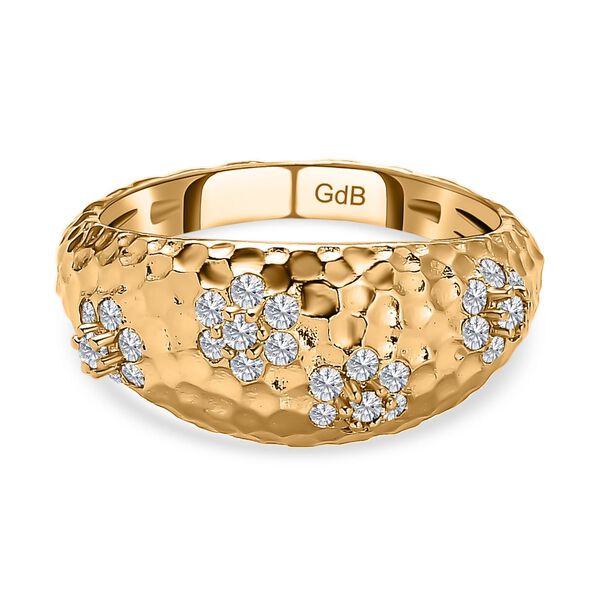 Wei&szlig;er Zirkonia Ring, (Gr&ouml;&szlig;e 17.00) vergoldet ca. 0.81 ct