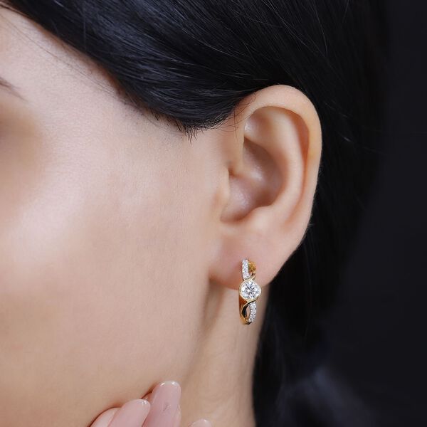 Moissanit Bicolor Ohrringe, ca. 1,16 ct. image number 3