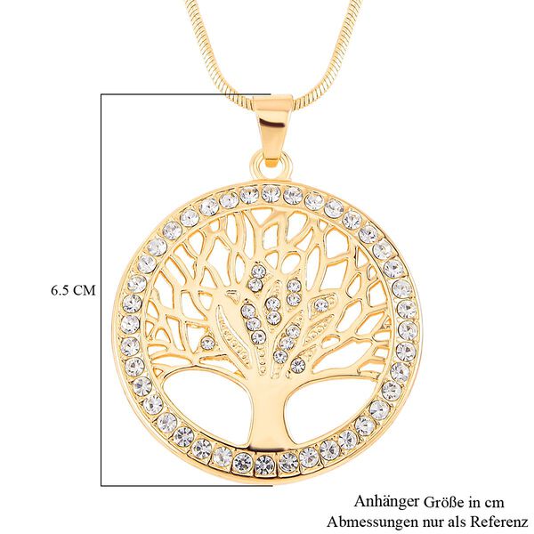 Kristall-Lebensbaum-Anhänger mit 73cm Kette, Goldton image number 5
