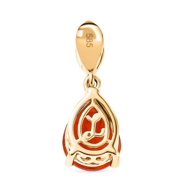 AAAA Blaze Feueropal, Weißer Diamant Anhänger 585 Gold ca. 1,20 ct. image number 4