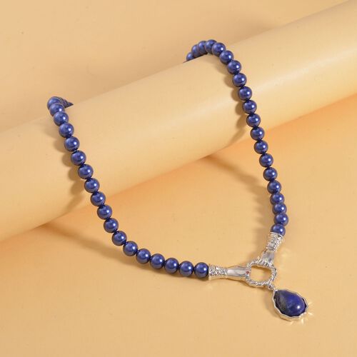Lapislazuli, Blauer Muschelkernperle Halskette ca. 60 cm Standard image number 1