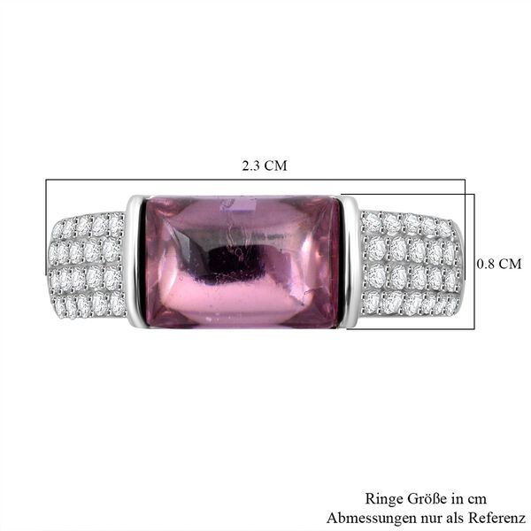 LUSTRO STELLA - Rosa Zirkonia, Wei&szlig;er Zirkonia Ring 925 Silber rhodiniert (Gr&ouml;&szlig;e 17.00) image number 6