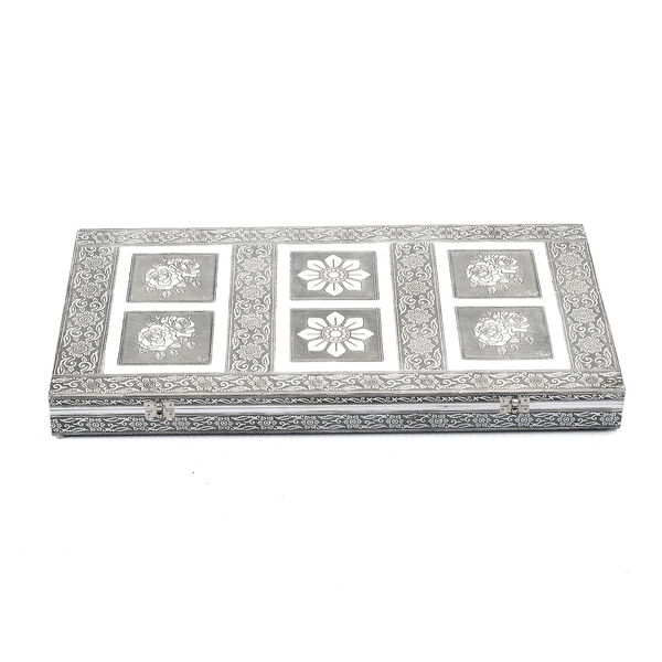 Schmuckaufbewahrungsbox im Vintage-Look, Blüten-Prägung image number 3