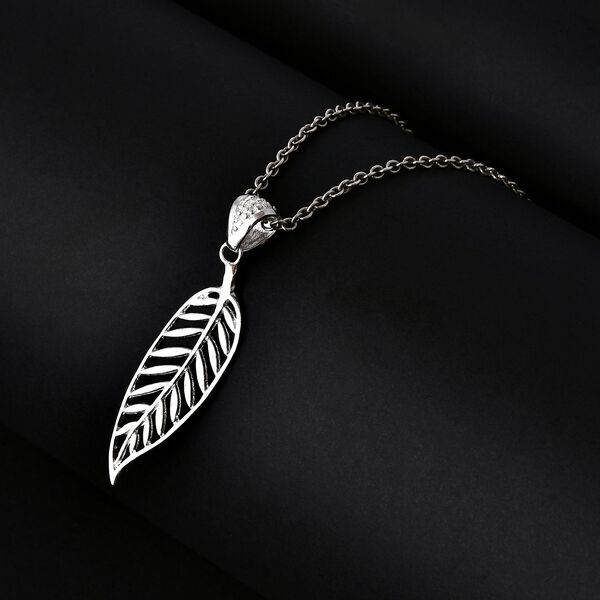 Royal Bali Kollektion- Blatt Anh&auml;nger in 925 Silber image number 2