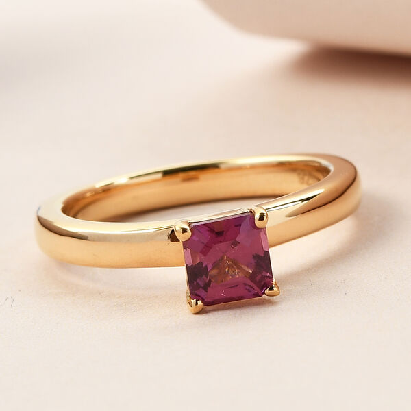 Rhodolit Granat Solit&auml;r Ring 925 Silber 585 Vergoldet image number 2