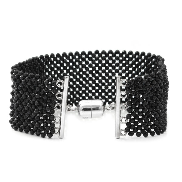 Schwarzer Spinell Armband 19 cm 925 Silber ca. 70,00 ct image number 3